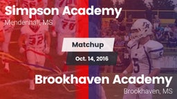 Matchup: Simpson Academy vs. Brookhaven Academy  2016