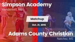 Matchup: Simpson Academy vs. Adams County Christian  2016