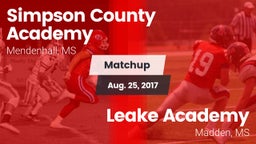 Matchup: Simpson County vs. Leake Academy  2017