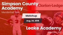 Matchup: Simpson County vs. Leake Academy  2018