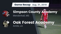 Recap: Simpson County Academy vs. Oak Forest Academy  2018