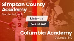 Matchup: Simpson County vs. Columbia Academy  2018