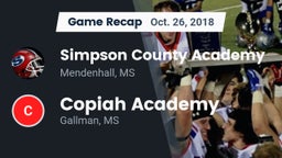 Recap: Simpson County Academy vs. Copiah Academy  2018