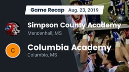 Recap: Simpson County Academy vs. Columbia Academy  2019