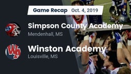 Recap: Simpson County Academy vs. Winston Academy  2019