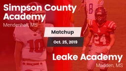 Matchup: Simpson County vs. Leake Academy  2019