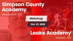 Matchup: Simpson County vs. Leake Academy  2020