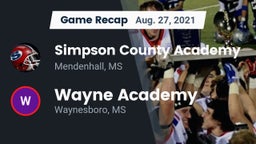Recap: Simpson County Academy vs. Wayne Academy  2021