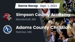 Recap: Simpson County Academy vs. Adams County Christian  2023