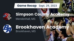 Recap: Simpson County Academy vs. Brookhaven Academy  2023