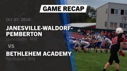 Recap: Janesville-Waldorf-Pemberton  vs. Bethlehem Academy  2016