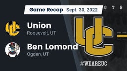 Recap: Union  vs. Ben Lomond  2022