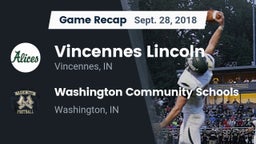 Recap: Vincennes Lincoln  vs. Washington Community Schools 2018