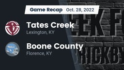 Recap: Tates Creek  vs. Boone County  2022