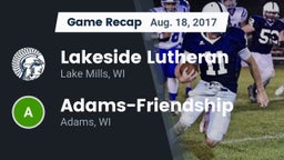 Recap: Lakeside Lutheran  vs. Adams-Friendship  2017