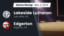Recap: Lakeside Lutheran  vs. Edgerton  2018