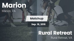 Matchup: Marion vs. Rural Retreat  2016