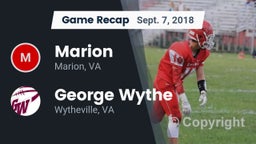 Recap: Marion  vs. George Wythe  2018