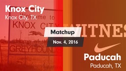 Matchup: Knox City vs. Paducah  2016