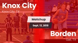 Matchup: Knox City vs. Borden  2019