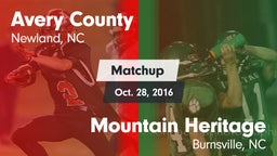 Matchup: Avery County High vs. Mountain Heritage  2016