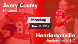 Matchup: Avery County High vs. Hendersonville  2016