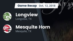 Recap: Longview  vs. Mesquite Horn  2018