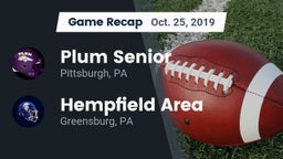 Recap: Plum Senior  vs. Hempfield Area  2019