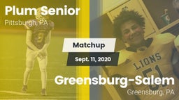 Matchup: Plum Senior High vs. Greensburg-Salem  2020