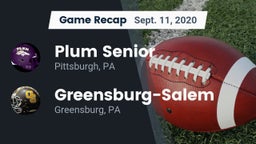 Recap: Plum Senior  vs. Greensburg-Salem  2020