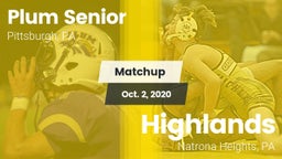 Matchup: Plum Senior High vs. Highlands  2020