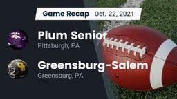 Recap: Plum Senior  vs. Greensburg-Salem  2021