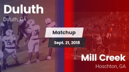 Matchup: Duluth vs. Mill Creek  2018