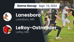 Recap: Lanesboro  vs. LeRoy-Ostrander  2022