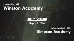 Matchup: Winston Academy vs. Simpson Academy  2016