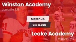 Matchup: Winston Academy vs. Leake Academy  2018