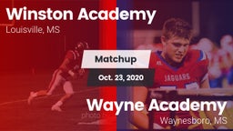 Matchup: Winston Academy vs. Wayne Academy  2020