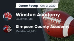 Recap: Winston Academy  vs. Simpson County Academy 2020