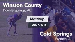 Matchup: Winston County vs. Cold Springs  2016