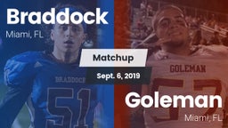Matchup: Braddock vs. Goleman  2019