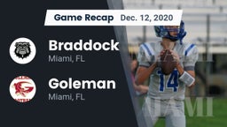 Recap: Braddock  vs. Goleman  2020