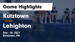 Kutztown  vs Lehighton  Game Highlights - Dec. 18, 2021