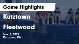 Kutztown  vs Fleetwood  Game Highlights - Jan. 6, 2022