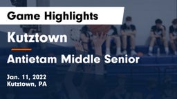Kutztown  vs Antietam Middle Senior  Game Highlights - Jan. 11, 2022