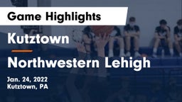 Kutztown  vs Northwestern Lehigh  Game Highlights - Jan. 24, 2022