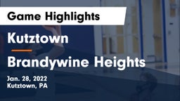 Kutztown  vs Brandywine Heights  Game Highlights - Jan. 28, 2022