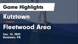 Kutztown  vs Fleetwood Area Game Highlights - Jan. 13, 2023
