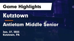 Kutztown  vs Antietam Middle Senior  Game Highlights - Jan. 27, 2023