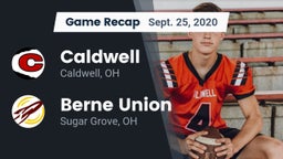Recap: Caldwell  vs. Berne Union  2020