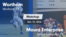 Matchup: Wortham vs. Mount Enterprise 2016